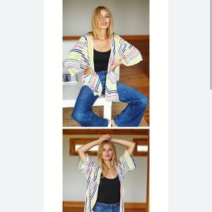 Emerson Fry Fete Rainbow Stripe Kimono
